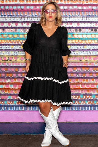 Arabella Dress - Black & White