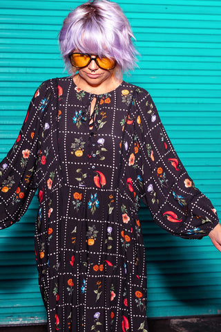 Classic Boho Dress - Kitchen Garden Black