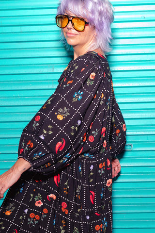 Classic Boho Dress - Kitchen Garden Black