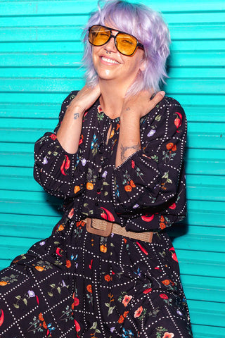 Classic Boho Dress - Kitchen Garden Black