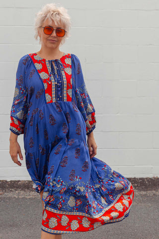 Classic Boho Dress - Seraphina Blue