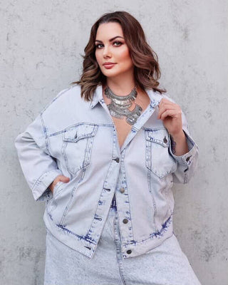 Street Denim Jacket - Acid Wash Blue