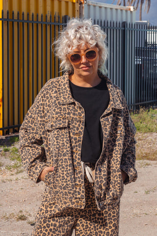 Street Denim Jacket - Leopard