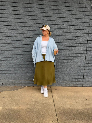 Ava Pleated Skirt - Hot Pink