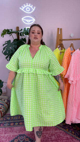 Freya Dress - Neon Green ***PRE ORDER***