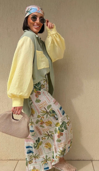 Saskia Shirt - Blue & Off White