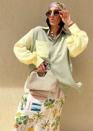 Saskia Shirt - Lemon & Sage