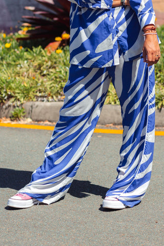 Zebra Lounge Pants - Blue