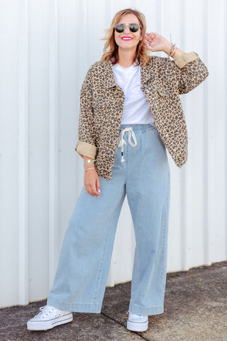 Street Denim Jacket - Leopard