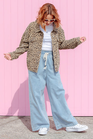 Street Denim Jacket - Leopard
