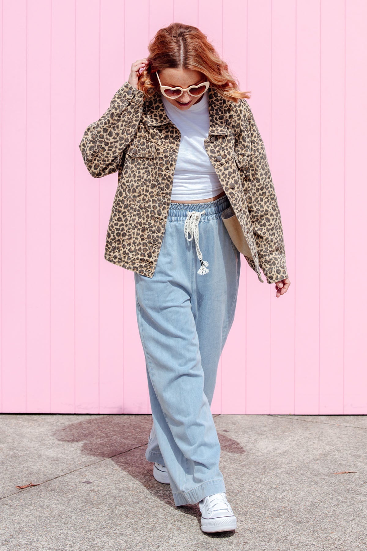 Leopard jean jacket clearance