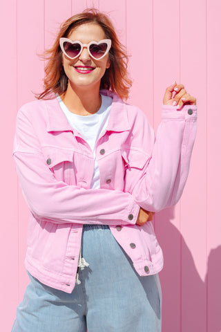 Street Denim Jacket - Pink