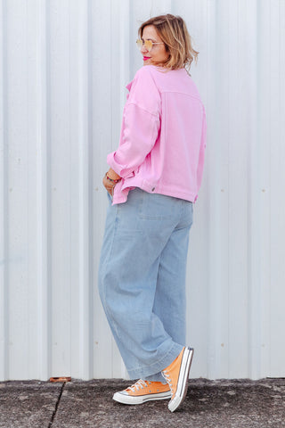Street Denim Jacket - Pink