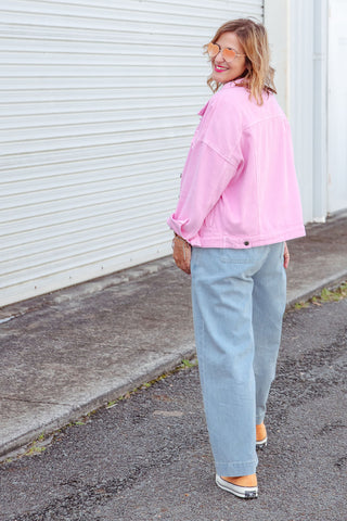 Street Denim Jacket - Pink