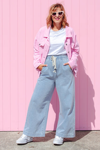 Street Denim Jacket - Pink