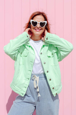 Street Denim Jacket - Mint