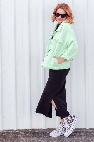 Street Denim Jacket - Mint