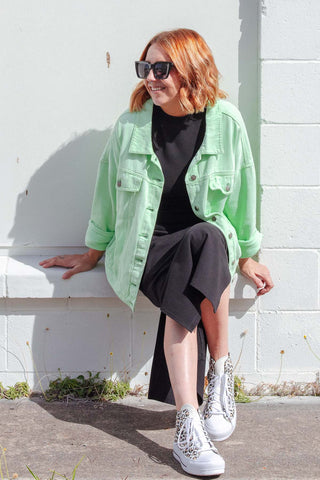 Street Denim Jacket - Mint