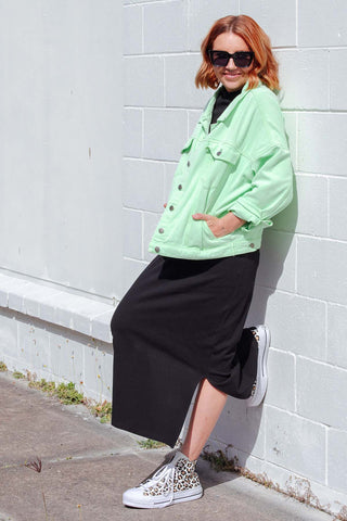 Street Denim Jacket - Mint