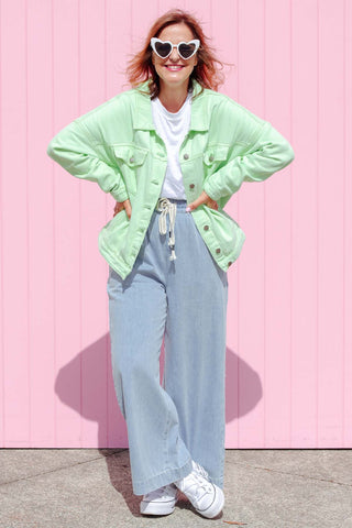 Street Denim Jacket - Mint