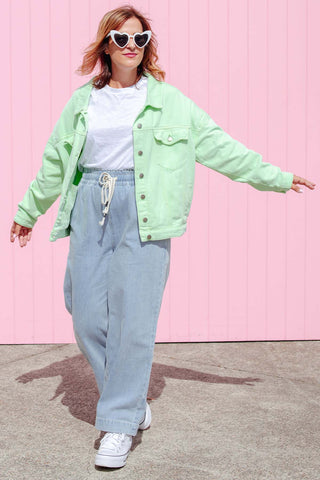 Street Denim Jacket - Mint