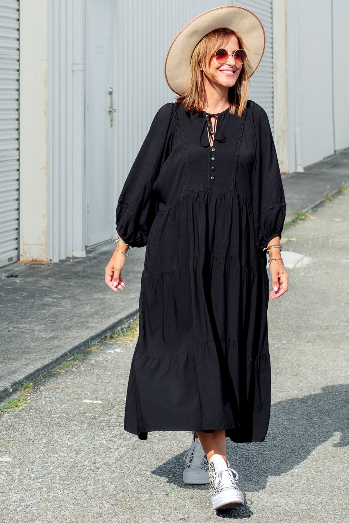 Classic Boho Dress - Black SHE STREET Classic Boho Dress - Black SHE STREET