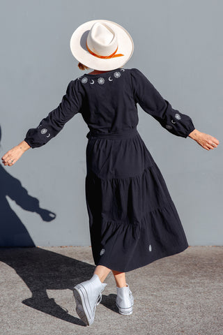 Luna Midi Dress - Navy