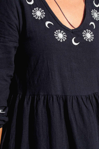 Luna Midi Dress - Navy