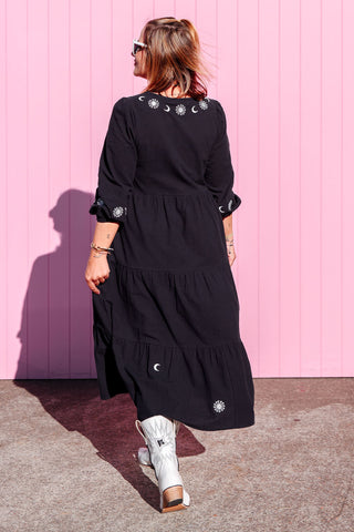 Luna Midi Dress - Navy