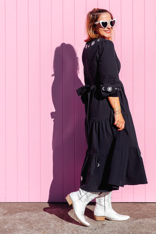 Luna Midi Dress - Navy