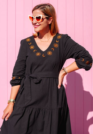Luna Midi Dress - Black