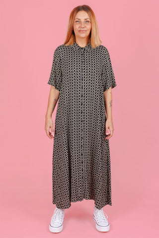 Monaco Shirt Dress - Black