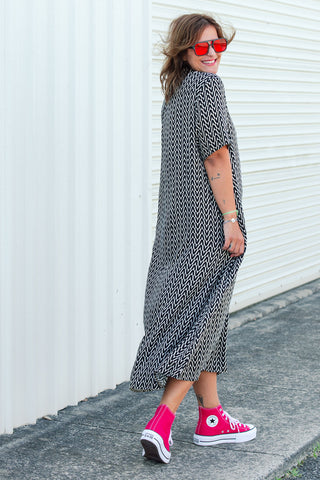 Monaco Shirt Dress - Black