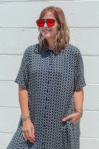 Monaco Shirt Dress - Black