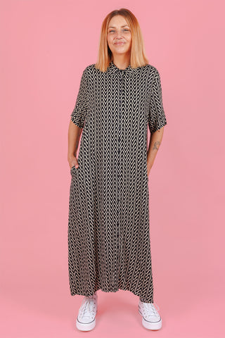 Monaco Shirt Dress - Black