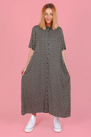Monaco Shirt Dress - Black