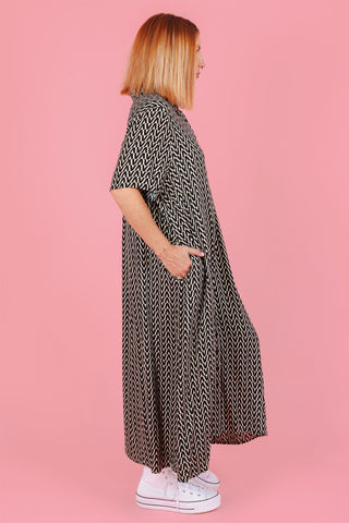 Monaco Shirt Dress - Black