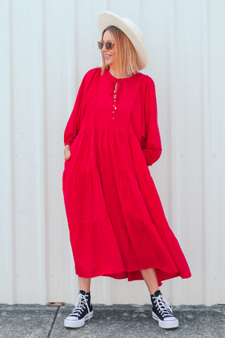 Scarlet Red Boho Dress