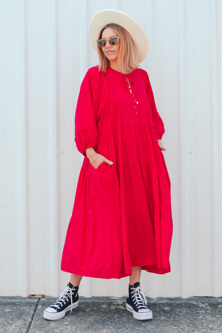 Scarlet Red Boho Dress