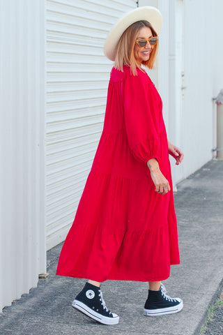 Scarlet Red Boho Dress