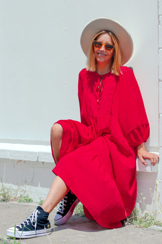 Scarlet Red Boho Dress