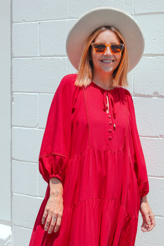 Scarlet Red Boho Dress