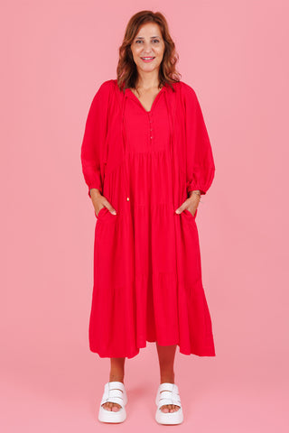 Scarlet Red Boho Dress