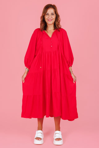 Scarlet Red Boho Dress