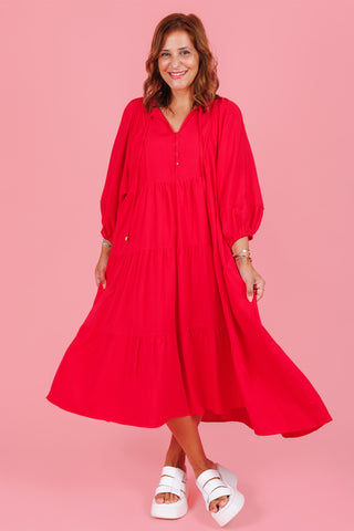 Scarlet Red Boho Dress