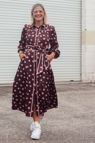 Kimbra Dress - Polka Pink