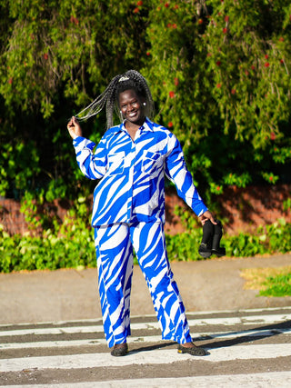Zebra Lounge Pants - Blue