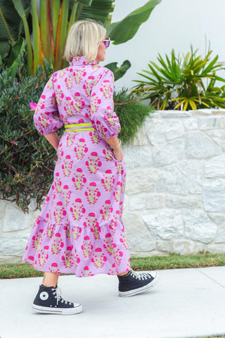 Abbie Dress - Neon Carnation