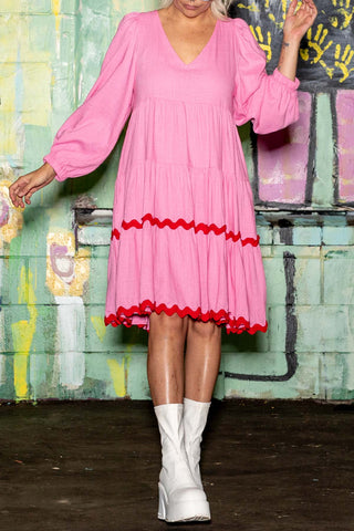Arabella Dress - Pink & Red