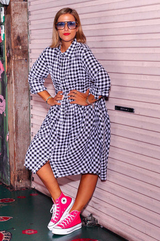 Arc Dress - Black/White Check